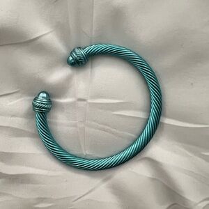 Blue cuff cable bracelet